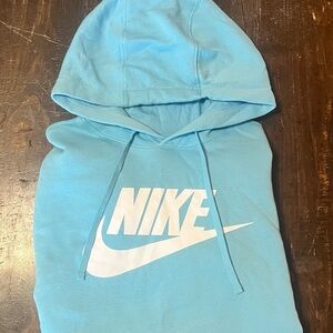 Nike Sky Blue Hoodie with White Logo